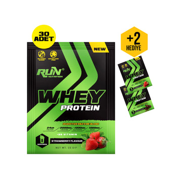 Whey Protein Çilek Aromalı Saşe - 30 Adet - 990g - Hediyeli