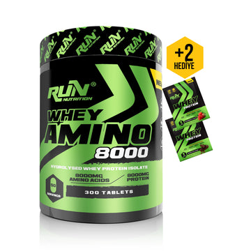 Whey Amino 8000 - 300 Tablet - 50 Servis - Hediyeli