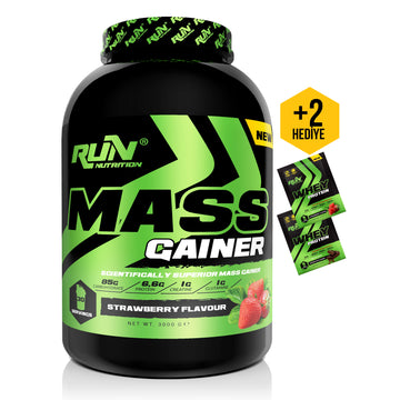 Gainer - 3 kg - Çilek Aromalı - 30 Servis - Hediyeli