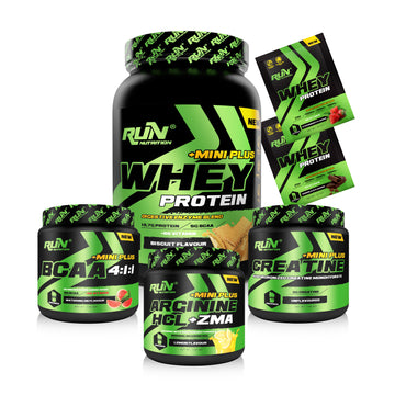 Fitness MİNİ XL Paketi - Whey Mini Plus Bisküvi, Bcaa Karpuz, Creatine, Arginine Limon - Hediyeli