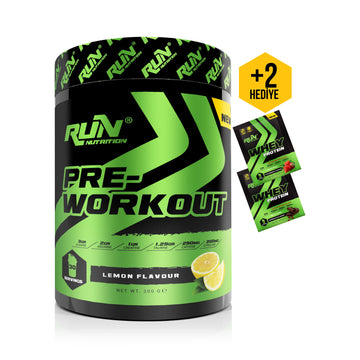 Pre-Workout Limon Aromalı - 300g - 30 Servis - Hediyeli