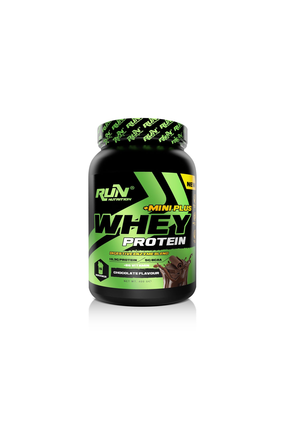 Run Nutrition Whey Protein Mini Plus Çikolata Aromalı - 400g - 16 Servis