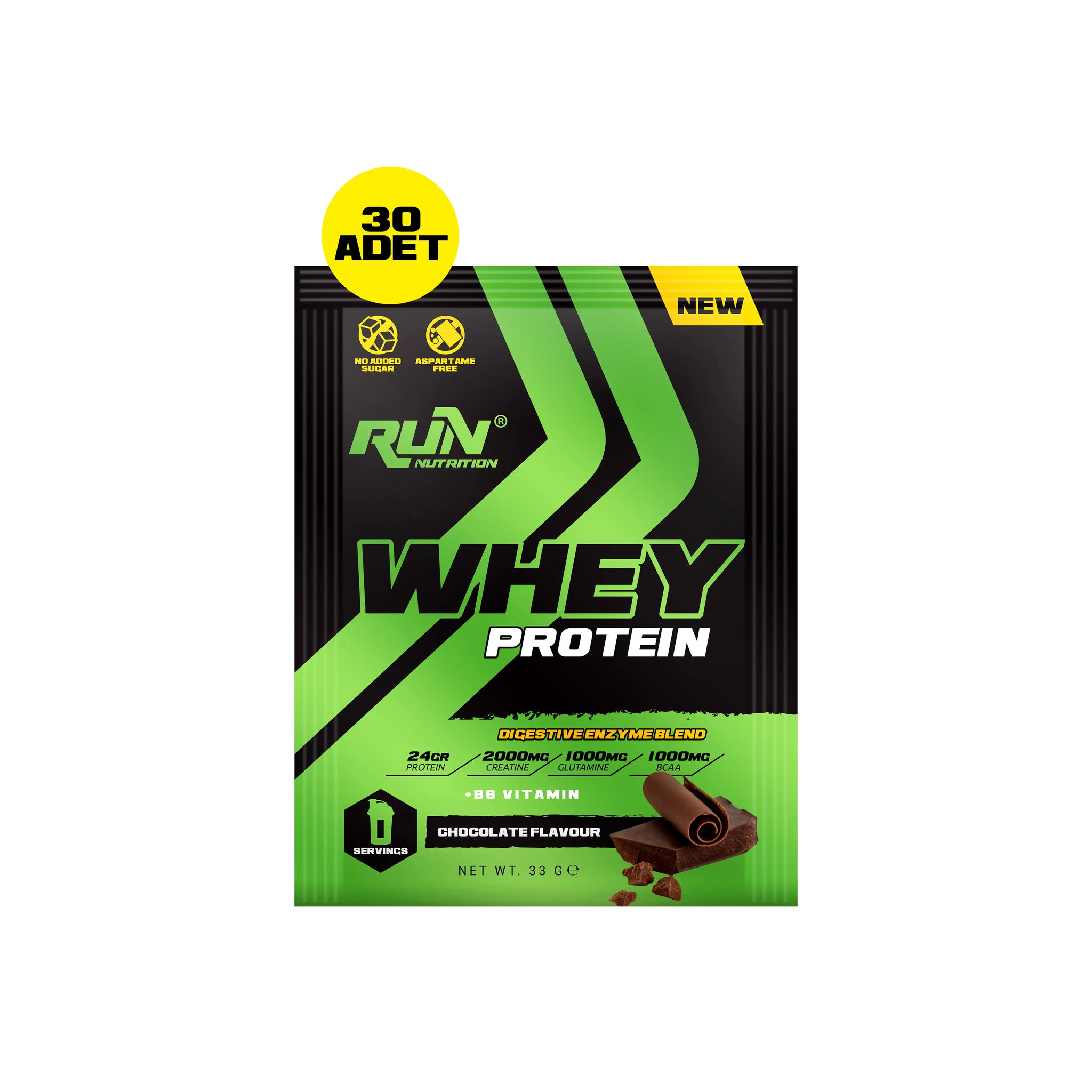 Whey Protein Çikolata Aromalı Saşe - 30 Adet - 990g - Hediyeli