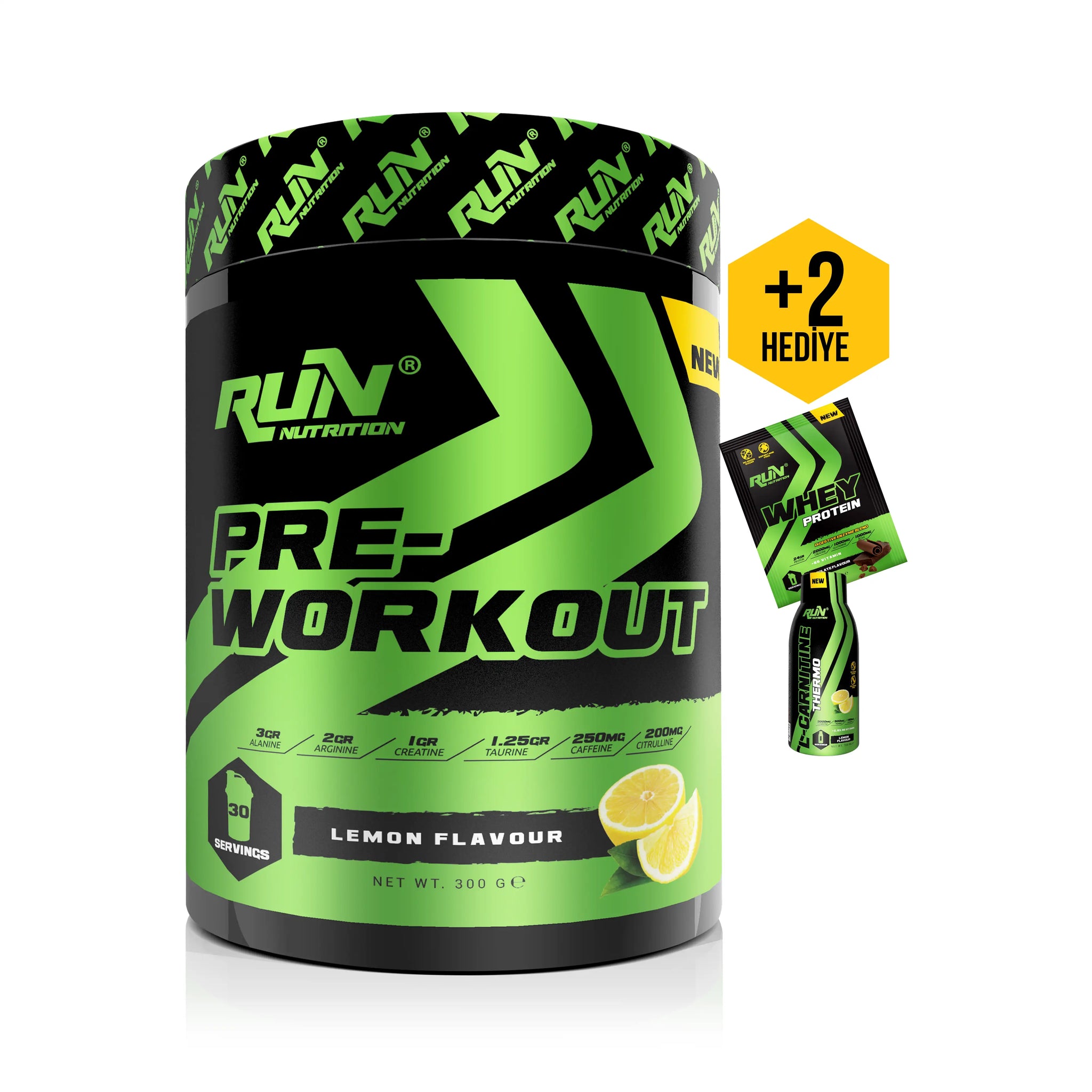 Pre-Workout Limon Aromalı - 300g - 30 Servis - Hediyeli