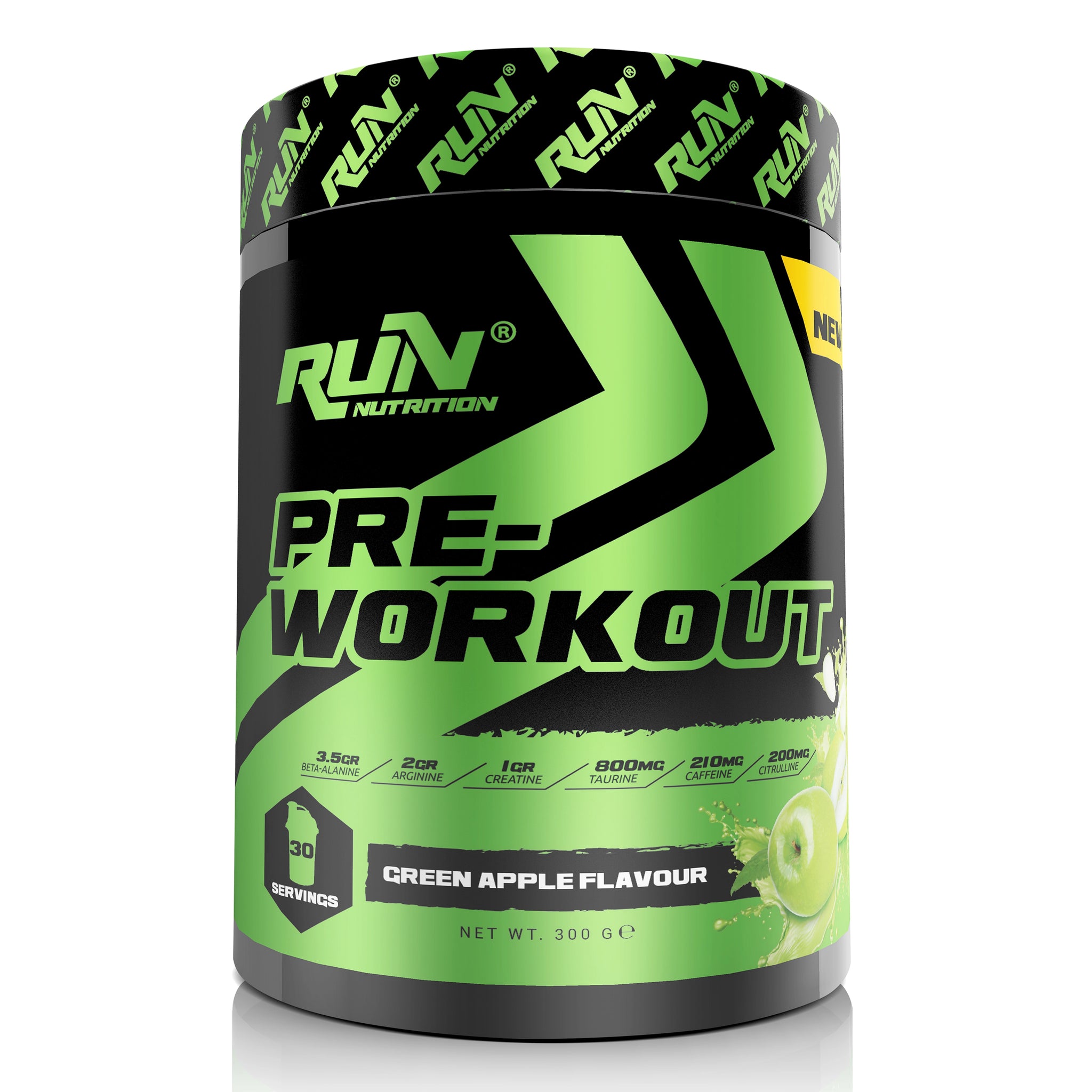 Pre-Workout Yeşil Elma Aromalı - 300g - 30 Servis