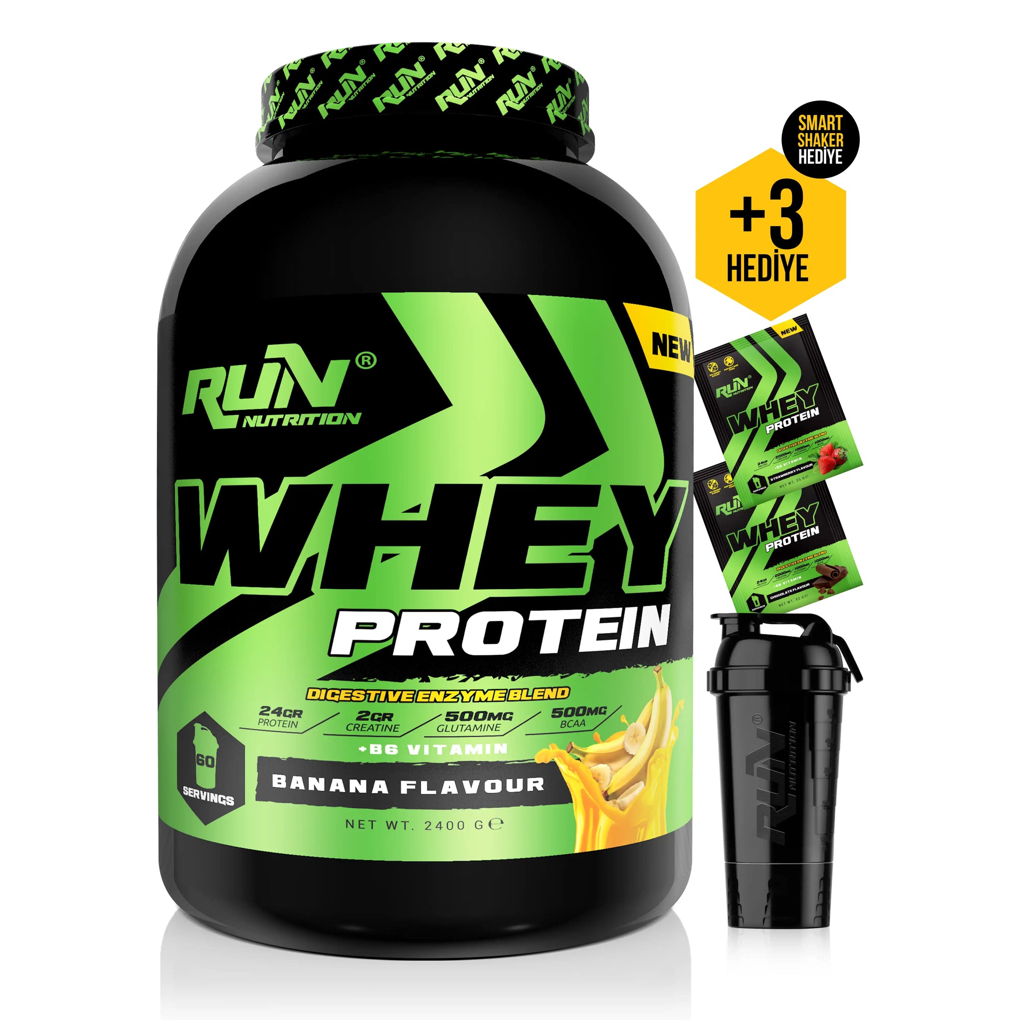 Whey Protein - 2.4 Kg - MUZ Aromalı - 60 Servis - Hediyeli