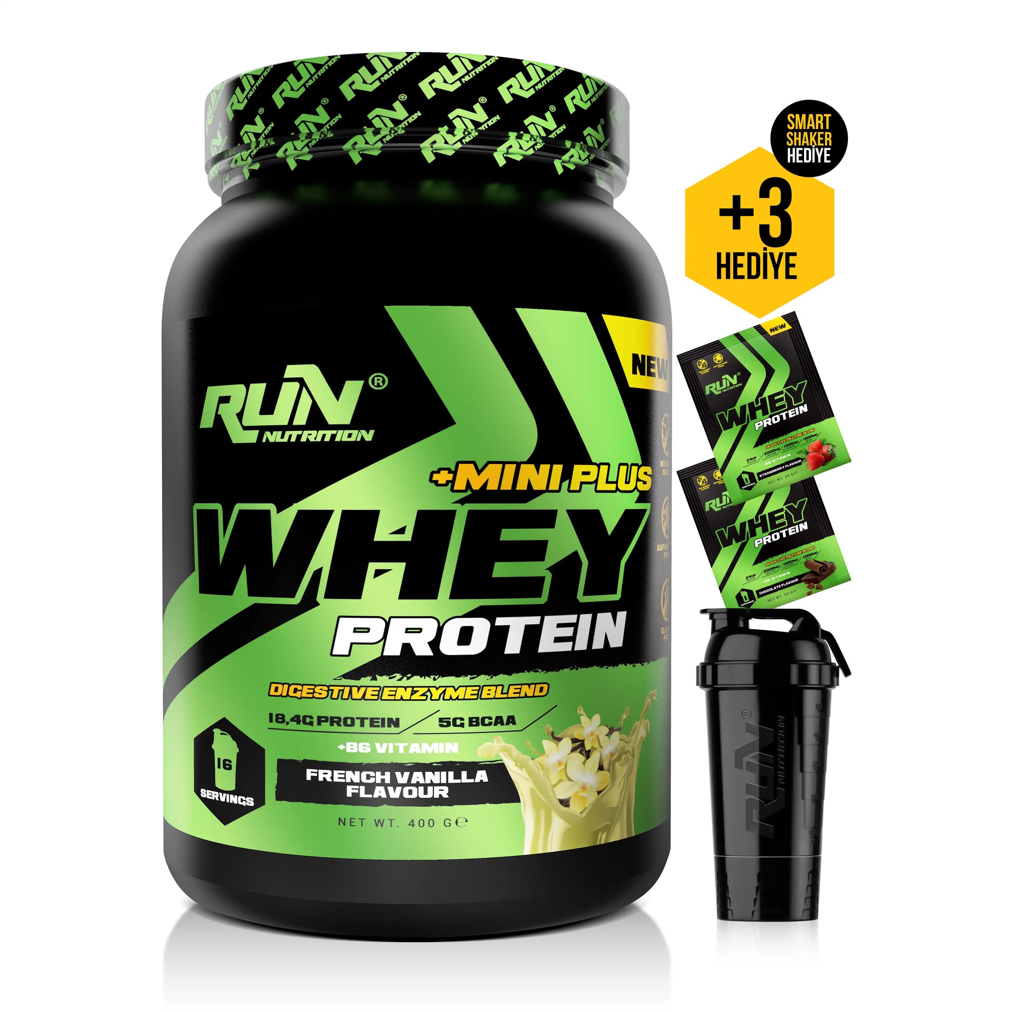 Whey Protein Mini Plus French Vanilya Aromalı - 400g - 16 Servis - Hediyeli